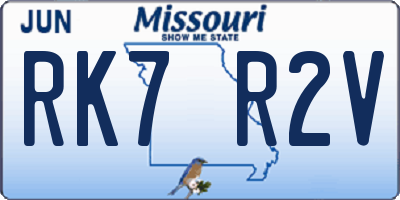 MO license plate RK7R2V