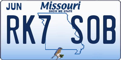 MO license plate RK7S0B