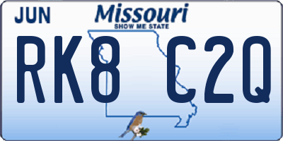 MO license plate RK8C2Q