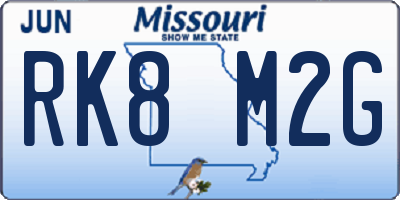 MO license plate RK8M2G