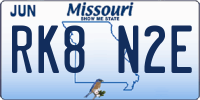 MO license plate RK8N2E