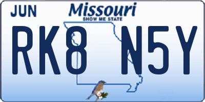 MO license plate RK8N5Y