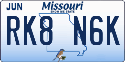 MO license plate RK8N6K