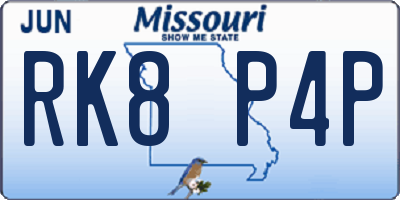 MO license plate RK8P4P