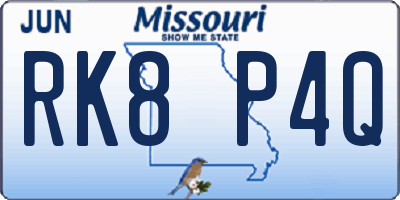 MO license plate RK8P4Q