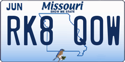 MO license plate RK8Q0W