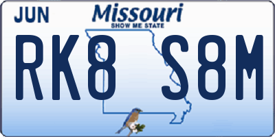MO license plate RK8S8M