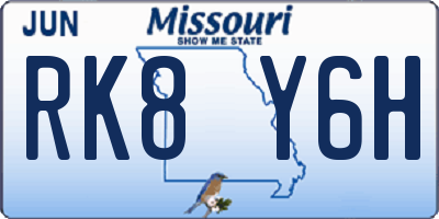 MO license plate RK8Y6H