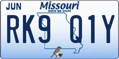 MO license plate RK9Q1Y