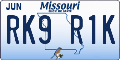 MO license plate RK9R1K