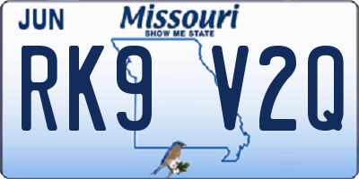 MO license plate RK9V2Q
