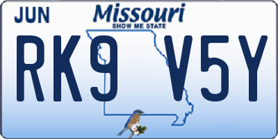 MO license plate RK9V5Y