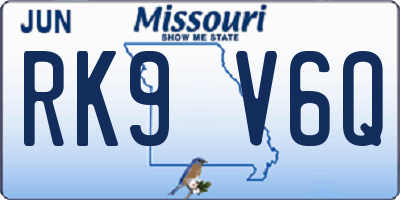 MO license plate RK9V6Q