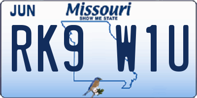 MO license plate RK9W1U