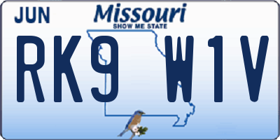 MO license plate RK9W1V