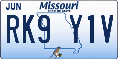 MO license plate RK9Y1V