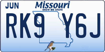 MO license plate RK9Y6J