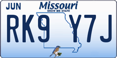 MO license plate RK9Y7J