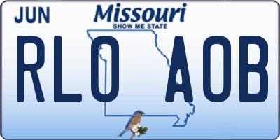 MO license plate RL0A0B