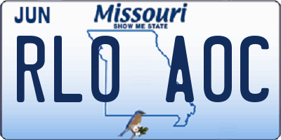 MO license plate RL0A0C