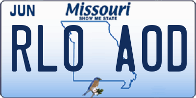 MO license plate RL0A0D