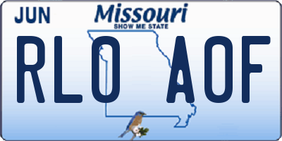 MO license plate RL0A0F