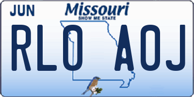 MO license plate RL0A0J