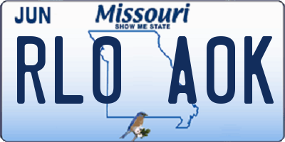 MO license plate RL0A0K