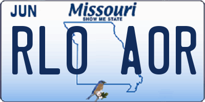 MO license plate RL0A0R