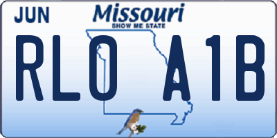 MO license plate RL0A1B