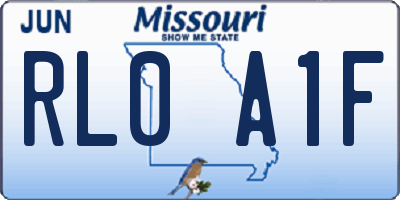 MO license plate RL0A1F