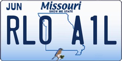 MO license plate RL0A1L