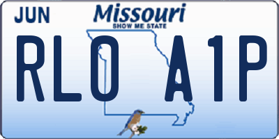 MO license plate RL0A1P