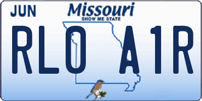 MO license plate RL0A1R