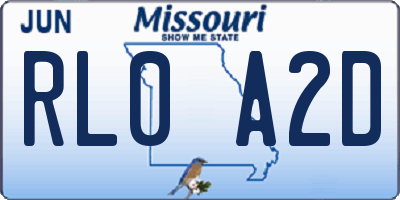 MO license plate RL0A2D