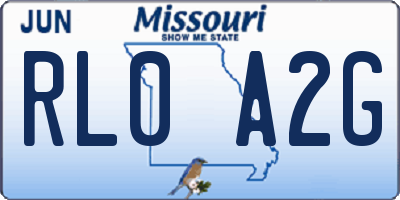 MO license plate RL0A2G