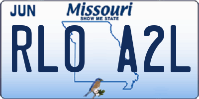 MO license plate RL0A2L