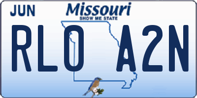 MO license plate RL0A2N