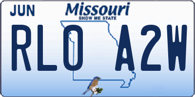 MO license plate RL0A2W