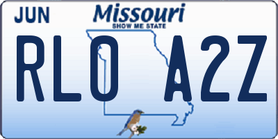 MO license plate RL0A2Z