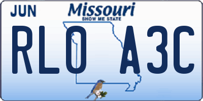 MO license plate RL0A3C