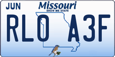 MO license plate RL0A3F