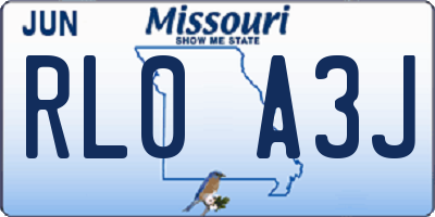 MO license plate RL0A3J