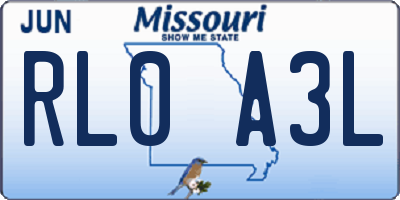 MO license plate RL0A3L