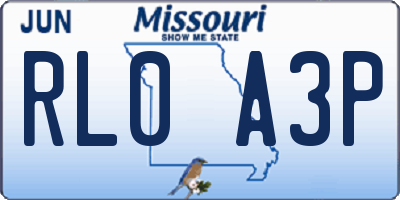 MO license plate RL0A3P