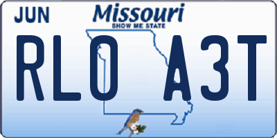 MO license plate RL0A3T