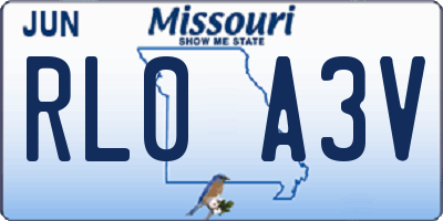 MO license plate RL0A3V