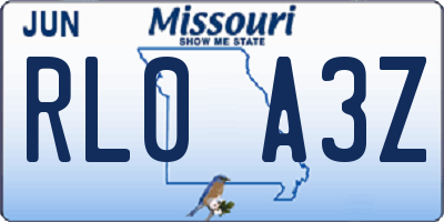 MO license plate RL0A3Z