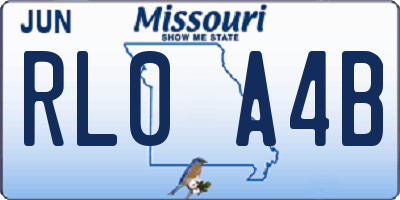 MO license plate RL0A4B