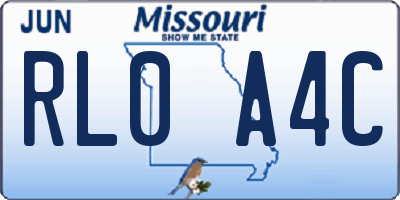 MO license plate RL0A4C